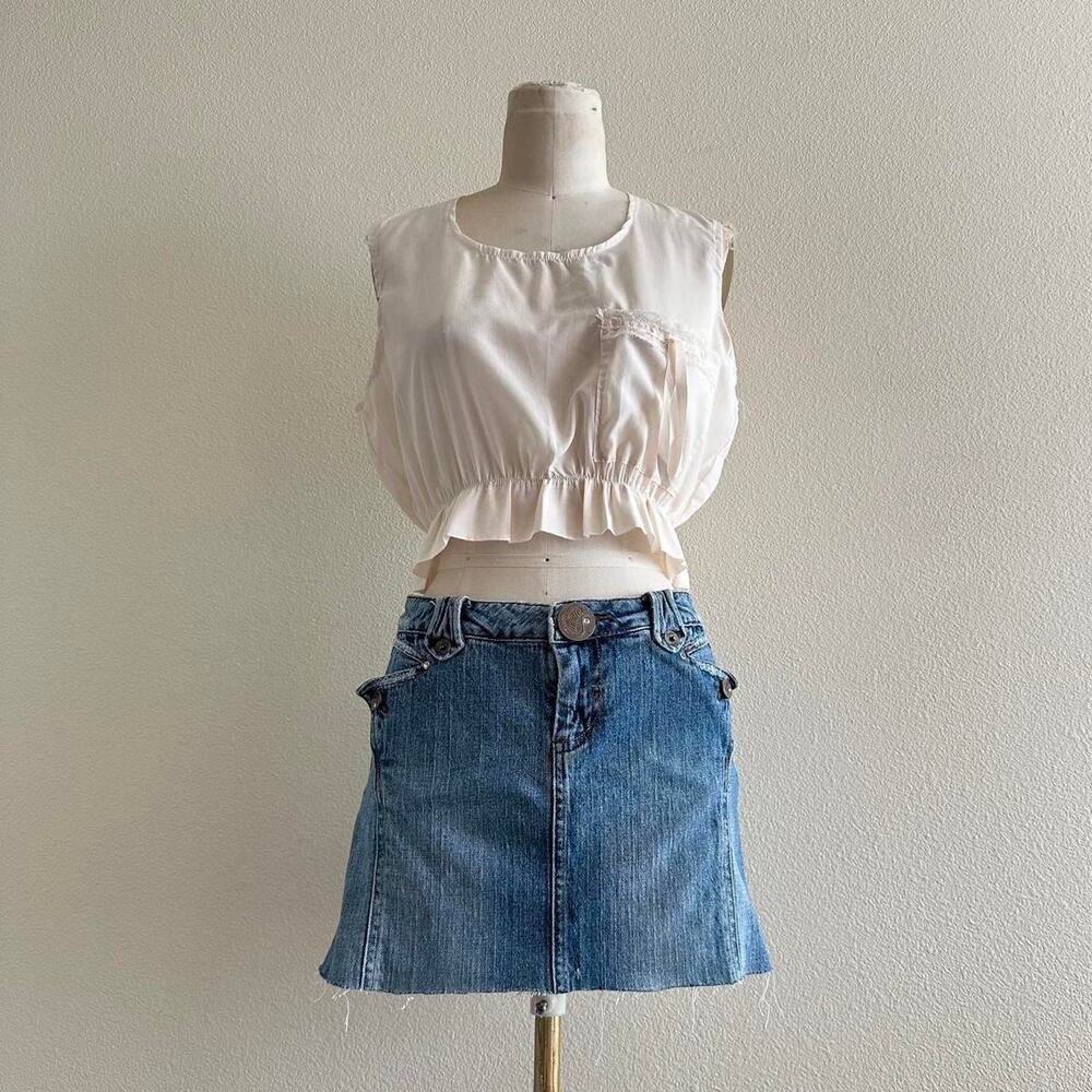 handmade light pink babydoll cropped tank top